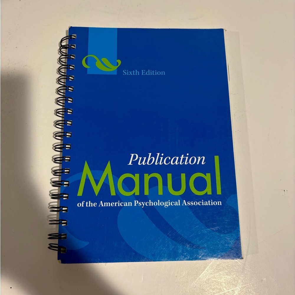 APA Publication Manual Sixth Edition